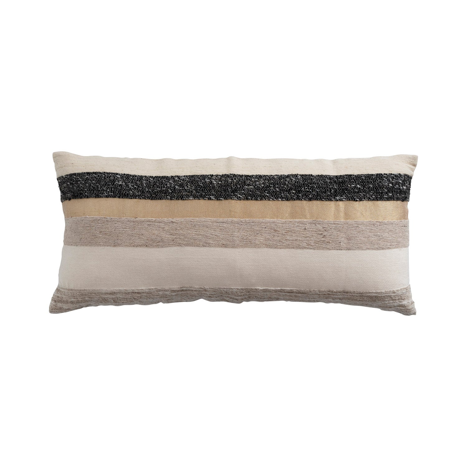 Gold Metallic Striped Lumbar Pillow (X-Large)