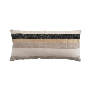 Gold Metallic Striped Lumbar Pillow (X-Large)