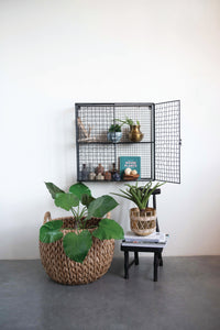 Gold Planters in Rattan Sleeve (Set of 2)
