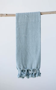 Cotton Woven Throw Blanket, Braided Tassel