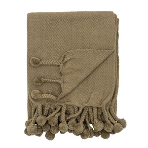 Cotton Woven Throw Blankets, Braided Tassel