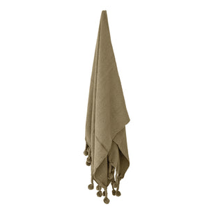 Cotton Woven Throw Blankets, Braided Tassel