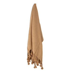 Cotton Woven Throw Blankets, Braided Tassel