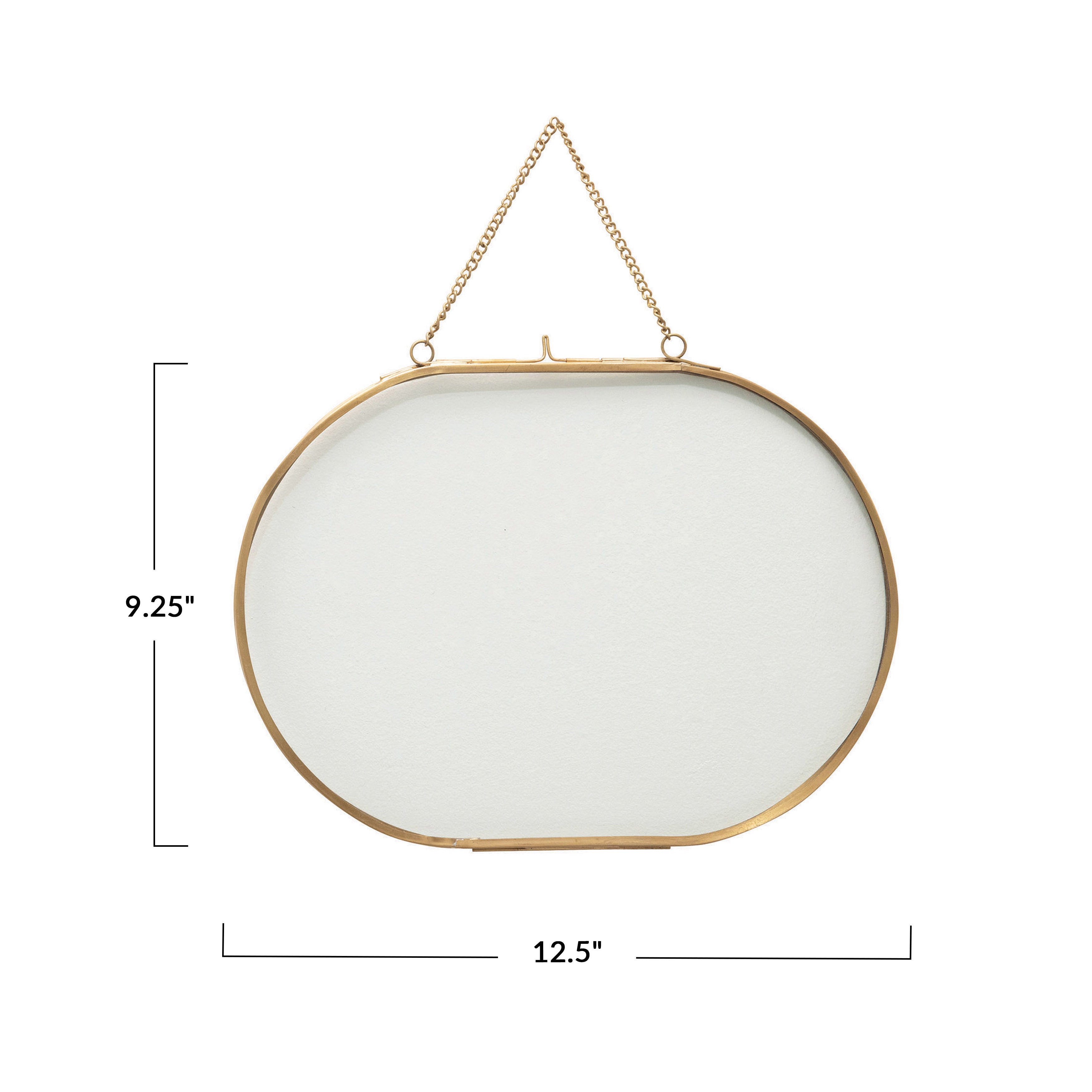 Oval Glass Photo Frames, Brass Trim