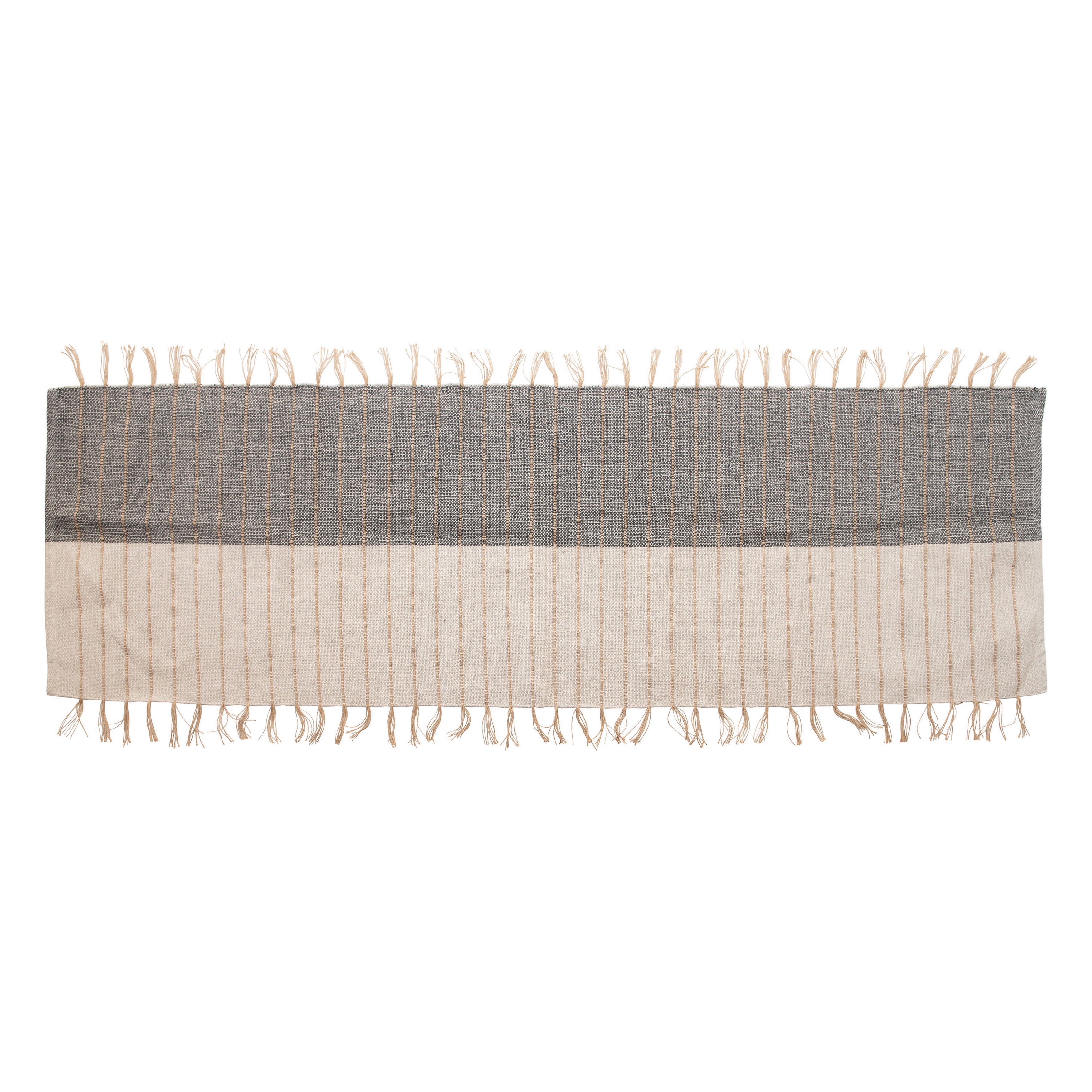 Cotton Runner with Jute Fringe