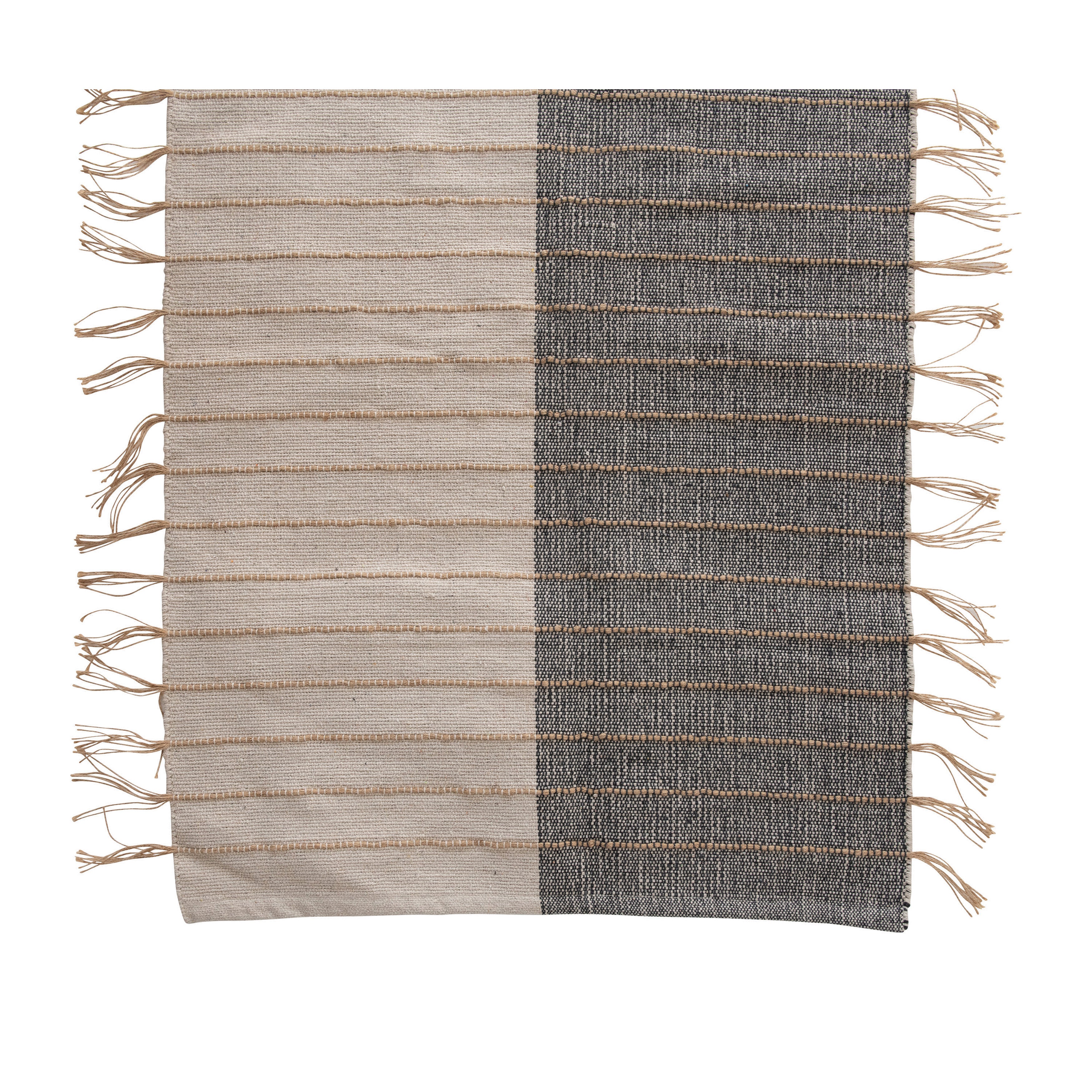 Cotton Runner with Jute Fringe