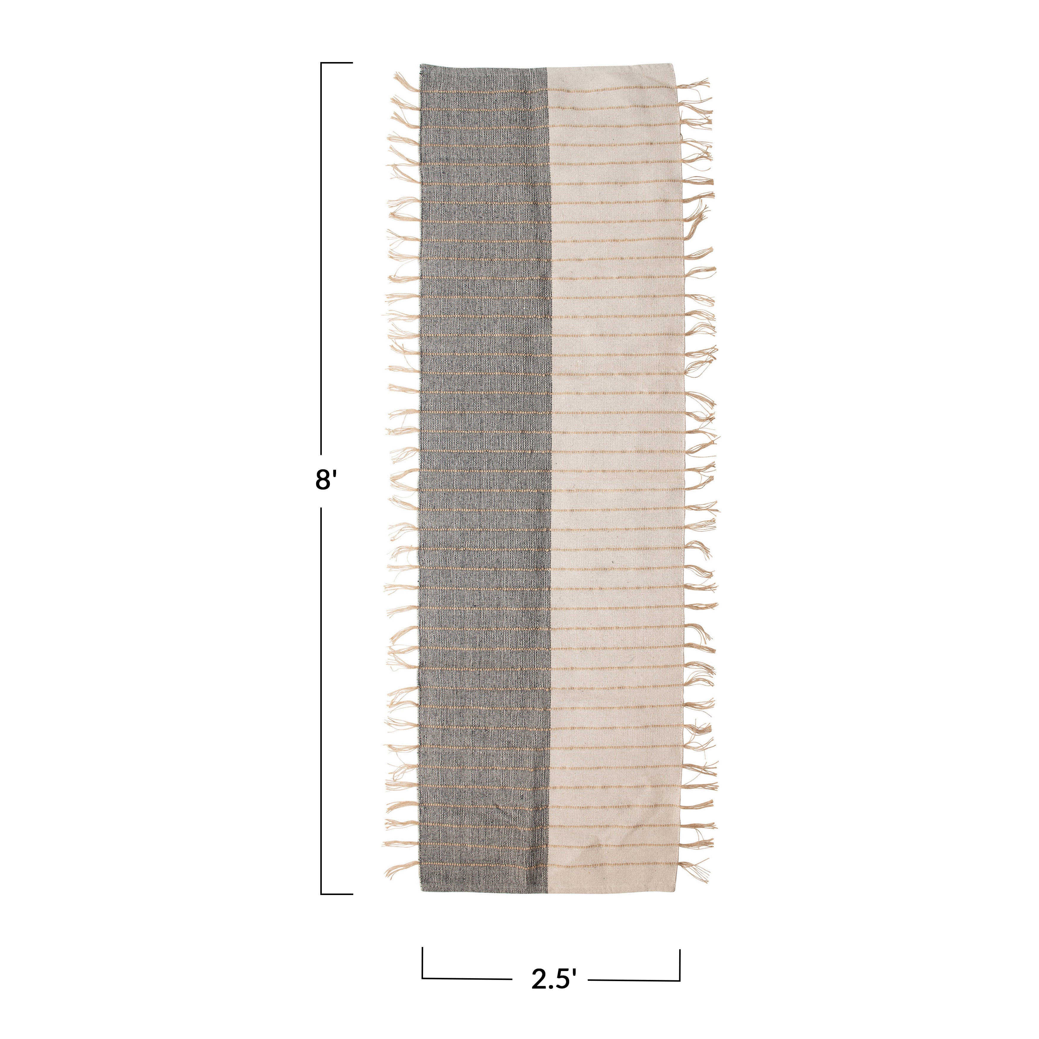 Cotton Runner with Jute Fringe