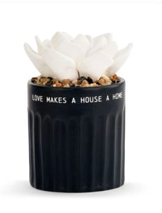 Succulent Oil Diffuser, "Love Makes a House a Home", Black