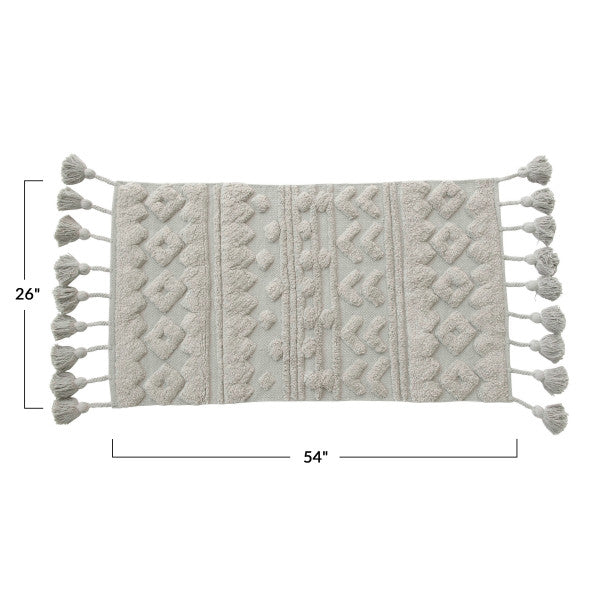 54” Cream Tufted Tassel Rug