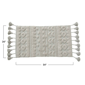 54” Cream Tufted Tassel Rug