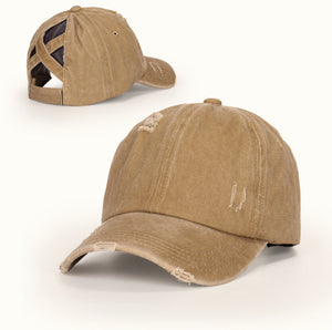 Denim Corset-Back Hat (2 colors)