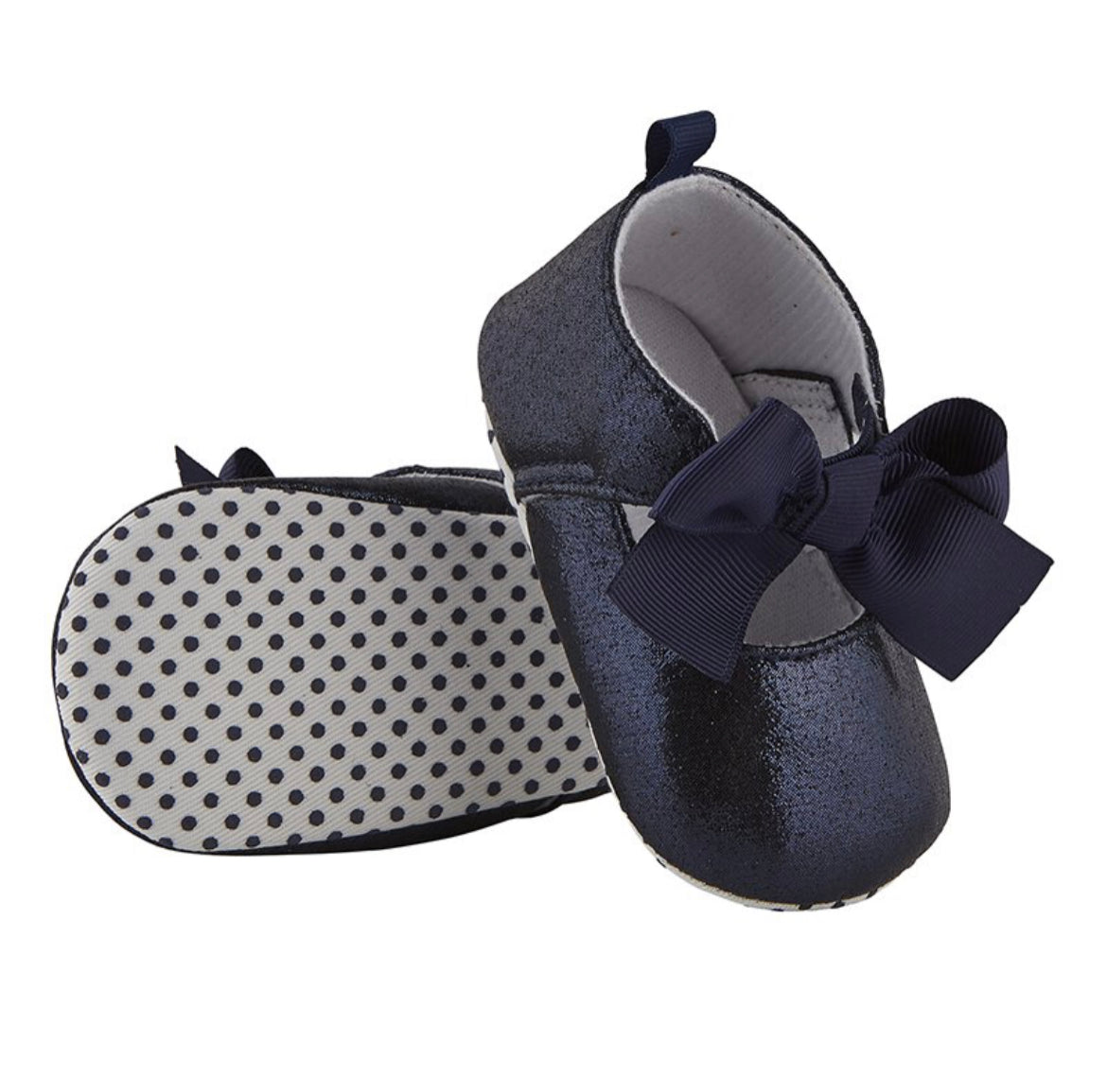 Navy Metallic Baby Shoes