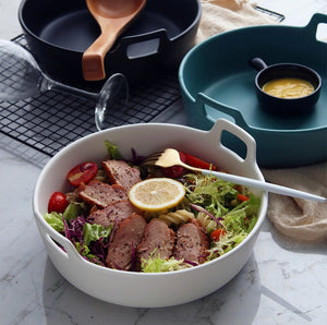 Black Porcelain Serving Bowl
