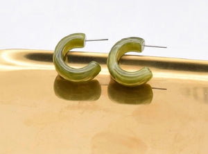 Sage Green Acrylic Hoops