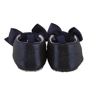 Navy Metallic Baby Shoes