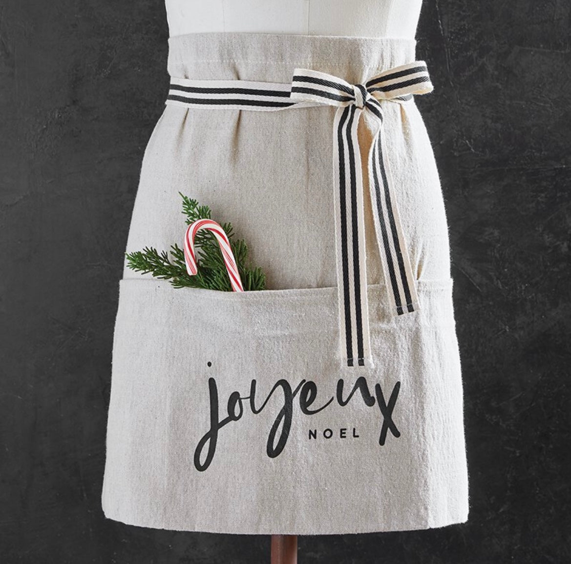 Khaki “Joyeux Noel” Holiday Apron