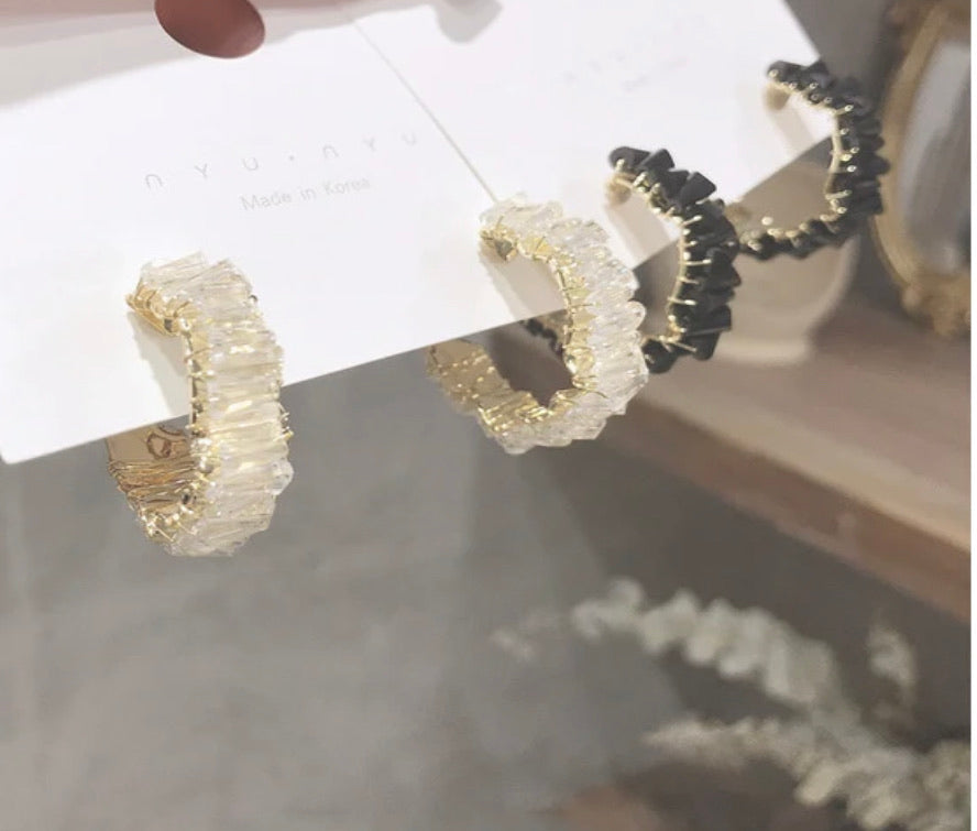 Stacked Crystal Hoops