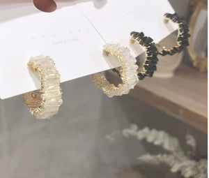Stacked Crystal Hoops