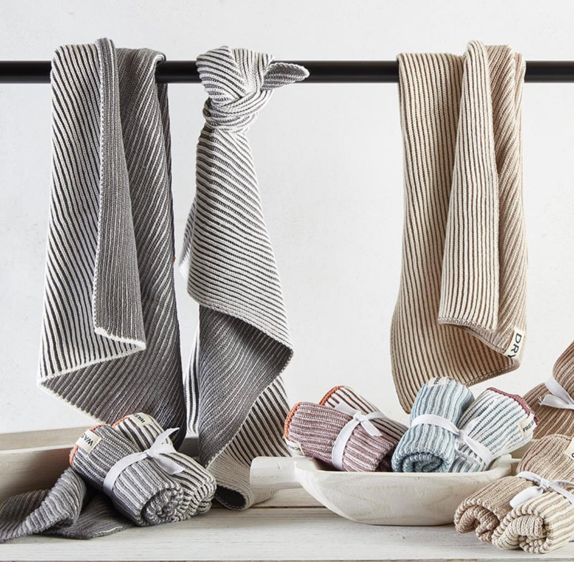 Grey Striped Kitchen Towel