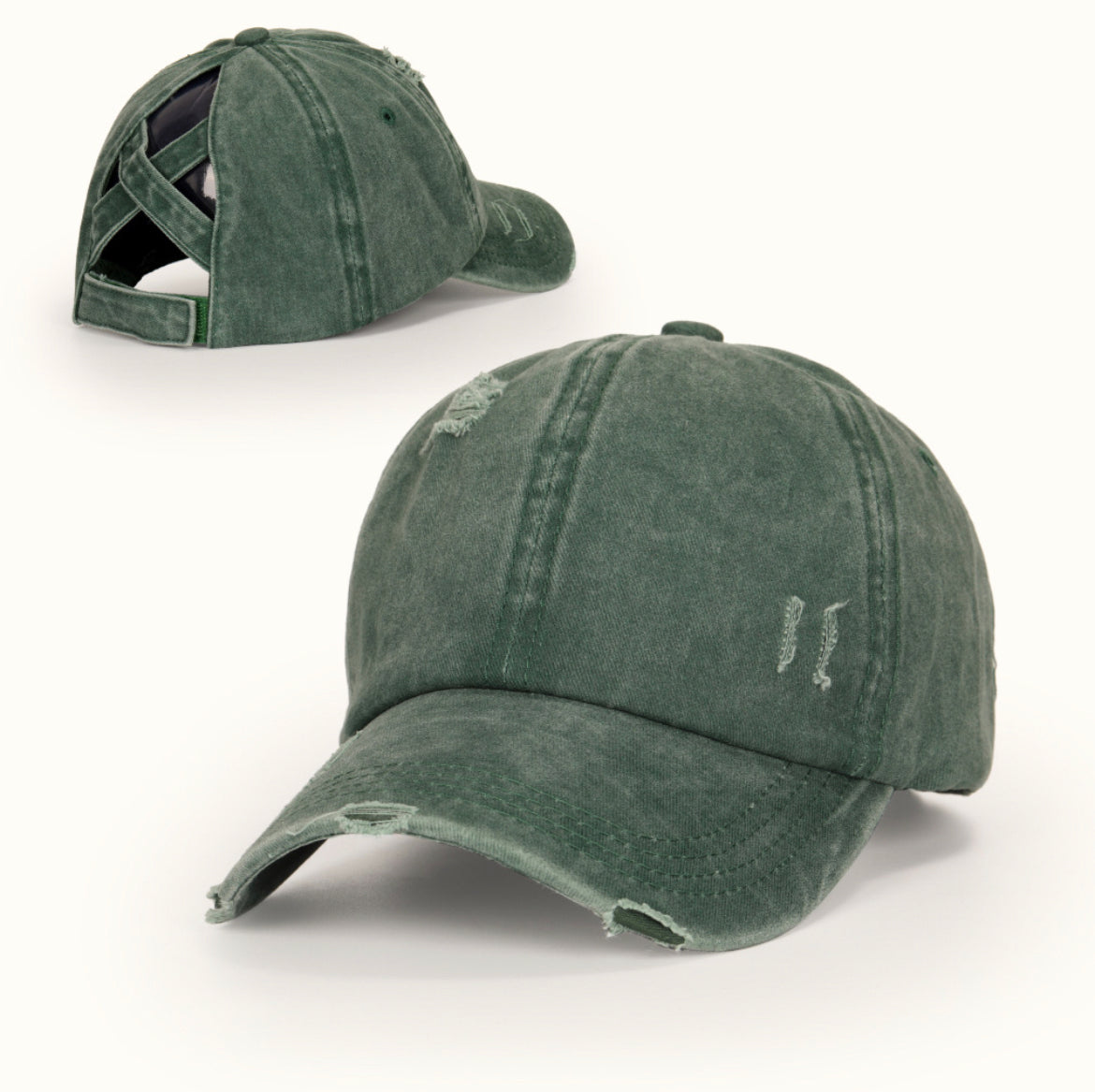 Denim Corset-Back Hat (2 colors)