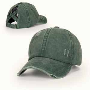 Denim Corset-Back Hat (2 colors)