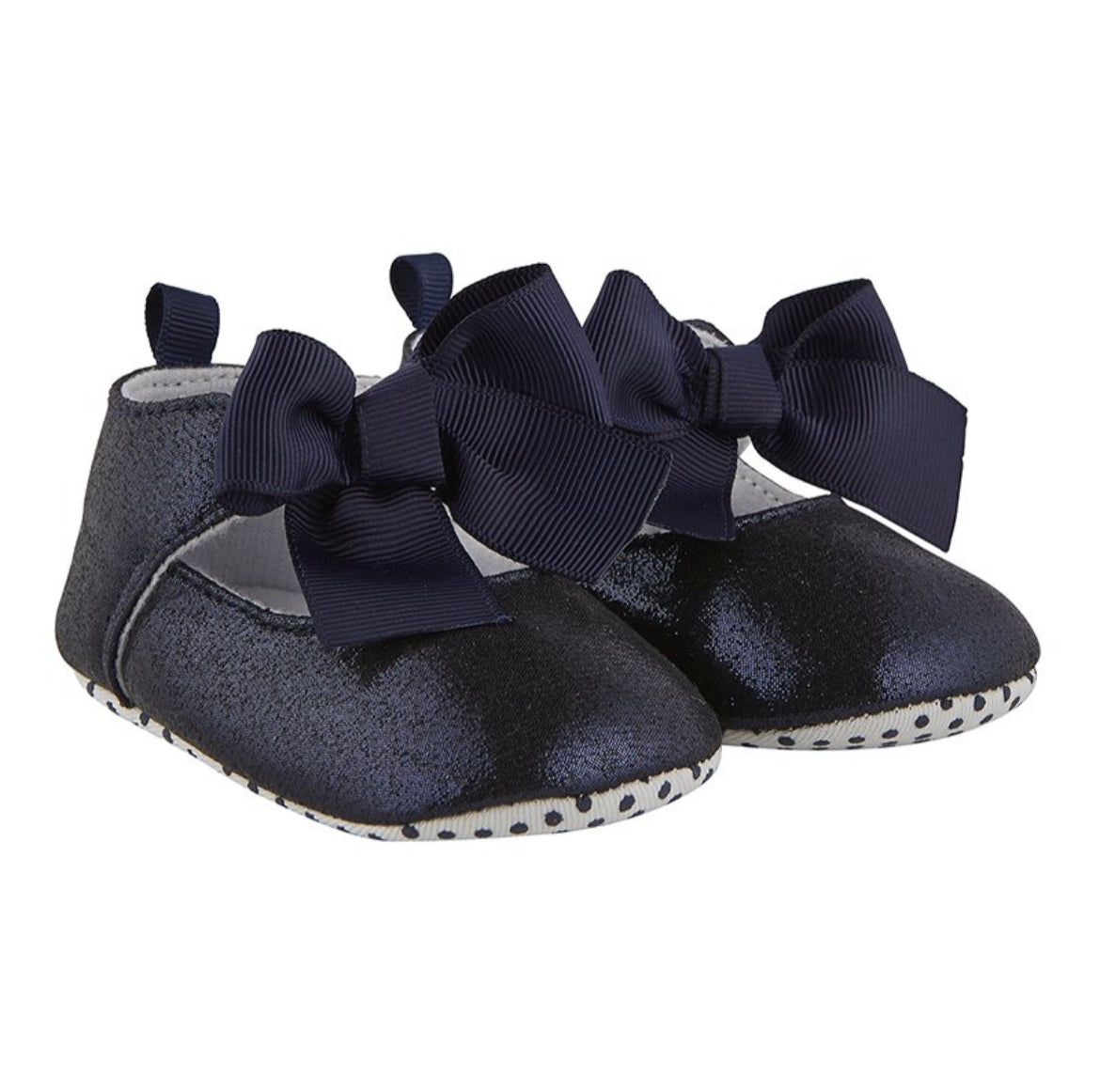 Navy Metallic Baby Shoes