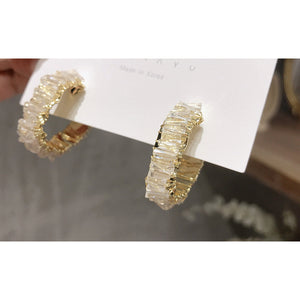 Stacked Crystal Hoops