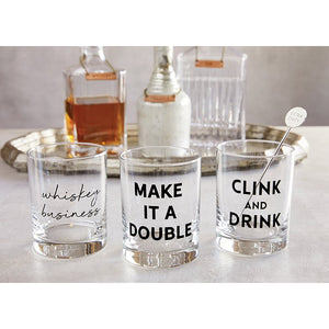 "Whiskey Business" Rocks Glass