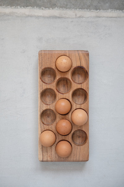Acacia Wood Egg Tray